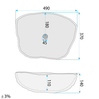 Umyvadlo na desku Isla Shiro