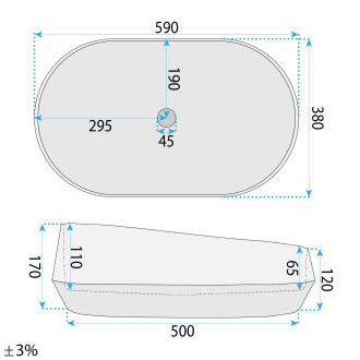 Umyvadlo na desku Zoe Rock