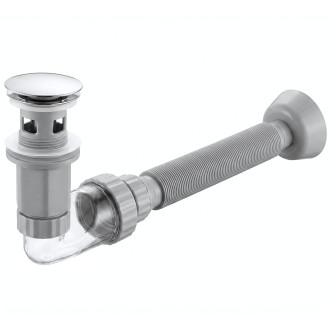Rea Umyvadlový sifon s univerzální výpustí click-clack REA Flow Chrome REA-A9490