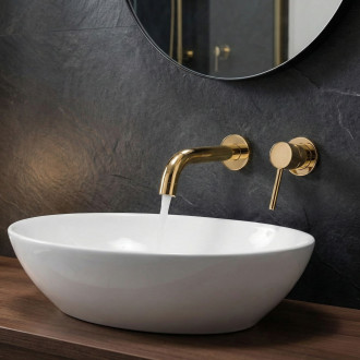 Výtokové rameno pro podomítkovou baterii Rea Lungo 20 cm Gold