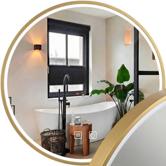 REA Zrcadlo LED 100cm MMJ BRUSH GOLD HOM-05548