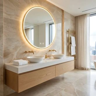 Zrcadlo LED 100cm MMJ BRUSH GOLD