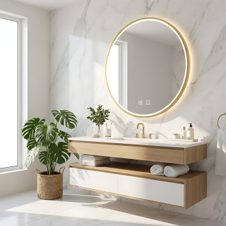 Zrcadlo LED 100cm MMJ BRUSH GOLD