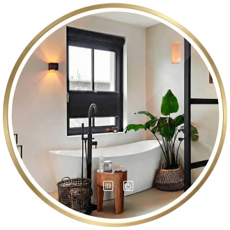 Zrcadlo LED 100cm MMJ BRUSH GOLD