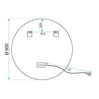 Zrcadlo LED 100cm MMJ BRUSH GOLD