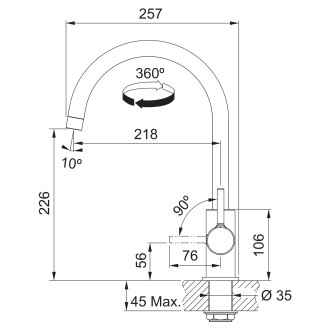 Franke FS 3228.031 LINA NEW Kuchyňská baterie, chrom 115.0693.228