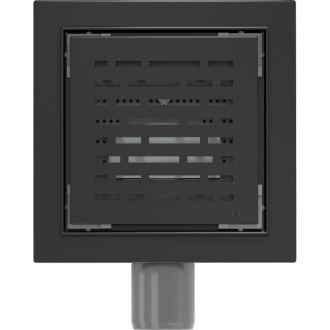 Mexen Flat-Q M01 wpust podłogowy kwadratowy 12 x 12 cm, czarny - 1710312