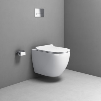 CARLO závěsná WC mísa, Vortex Rimless, 36x53cm, bílá
