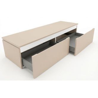 Koupelnová skříňka s krycí deskou SAT Feel 140x30x46 cm pískově béžová mat SATFEEL2140BE