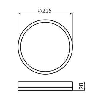 AZPO stropní LED svítidlo, ø 225mm, 11,8W, 3000/4000/6000K, IP54, černá mat