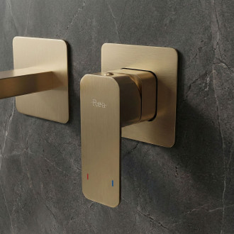 Podomítková vanová baterie REA Arlo Brush Gold