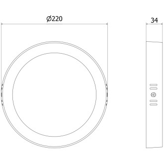Mexen LDSR plafon sufitowy LED natynkowy fi 22 cm, 18W, Zimna - 6500K, 1980 lm, biały - L212-022-1865-20
