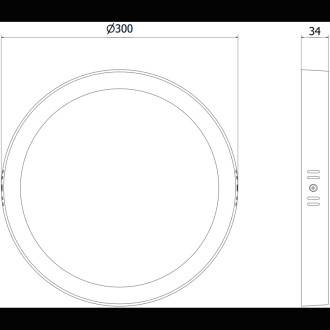 Mexen LDSR plafon sufitowy LED natynkowy fi 30 cm, 24W, Zimna - 6500K, 1920 lm, czarny - L212-030-2465-70