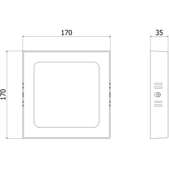 Mexen LDSS plafon sufitowy LED natynkowy 17 x 17 cm, 12W, Zimna - 6500K, 1320 lm, biały - L213-017-1265-20