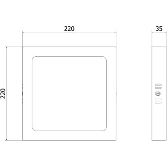 Mexen LDSS plafon sufitowy LED natynkowy 22 x 22 cm, 18W, Zimna - 6500K, 1440 lm, czarny - L213-022-1865-70