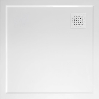 XENA sprchová vanička z litého mramoru, čtverec 90x90cm, bílá