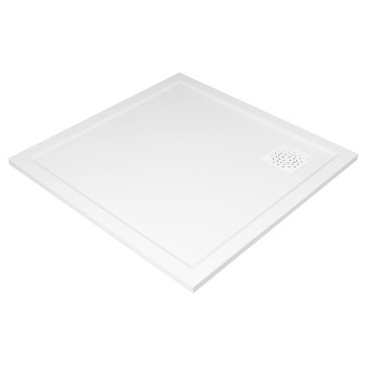 XENA sprchová vanička z litého mramoru, čtverec 90x90cm, bílá