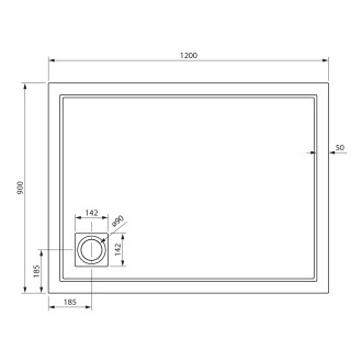 XENA sprchová vanička z litého mramoru, obdélník 120x90cm, bílá