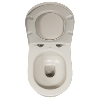 INFINITY závěsná WC mísa, Rimless, 36,5x53cm, ivory