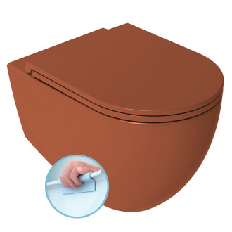 INFINITY závěsná WC mísa, Rimless, 36,5x53cm, terracotta