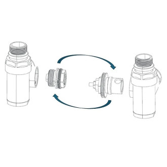 INTEGRATO-SADA, universální rohový ventil s mosaznou rozetou 1 ks