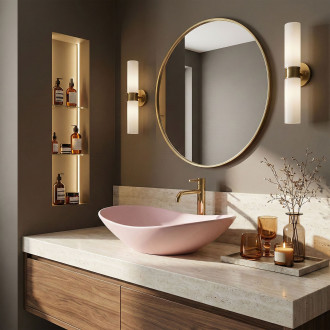 REA ROYAL Powder Pink Matt Umyvadlo na desku  REA-U6374