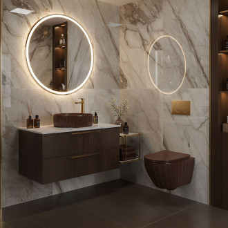 Umyvadlo na desku DUO Espresso Matt