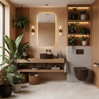 Umyvadlo na desku DUO Espresso Matt