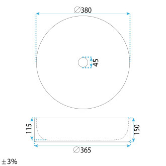 Umyvadlo na desku DUO Espresso Matt