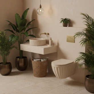 Umyvadlo na desku DUO Caffe Latte Matt