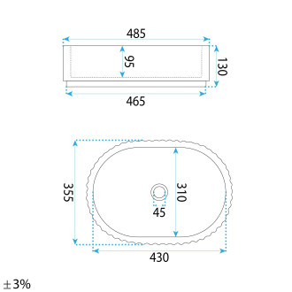 Umyvadlo na desku Margaret Beige