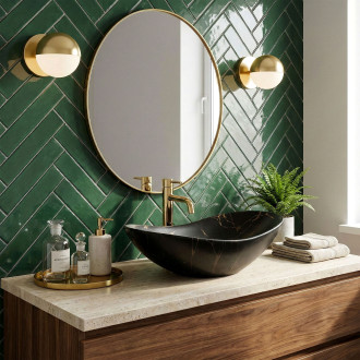 Rea Umyvadlo na desku Royal 60 Marble Black Matt REA-U7478