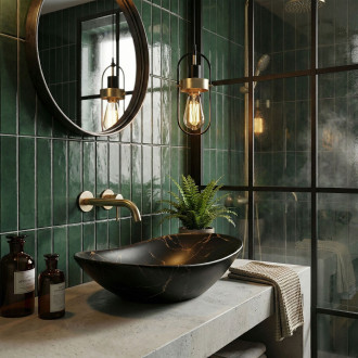 Rea Umyvadlo na desku Royal 60 Marble Black Matt REA-U7478