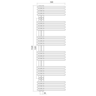 NYMPHA otopné těleso 500x1520mm, černá mat