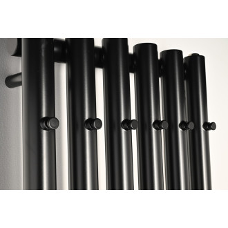 PILON otopné těleso 418x1800mm, se šesti háčky pro ručník, černá mat