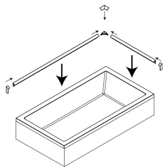 Polysan krycí lišta pro vany a vaničky 2x1950mm, 2x roh černá 91020B