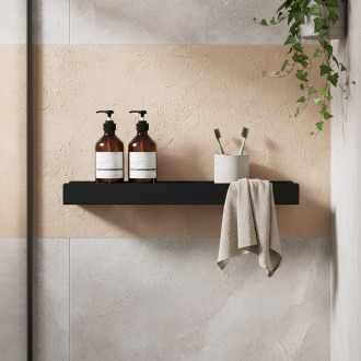 REA Rovná police do koupelny SF04 60cm černá matná REA-06004