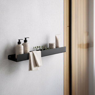 REA Rovná police do koupelny SF04 60cm černá matná REA-06004