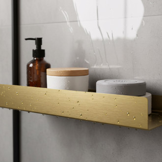 REA Rovná police do koupelny SF04 60cm broušená zlatá REA-06005