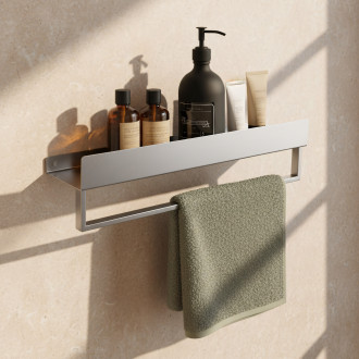 REA Police do koupelny 45cm, kartáčovaná nerez  REA-47000