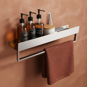 REA Police do koupelny 45cm, kartáčovaná nerez  REA-47000