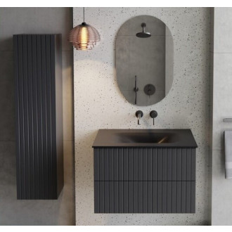 Boční vysoká skříňka AKYA LINEA grafitová matná