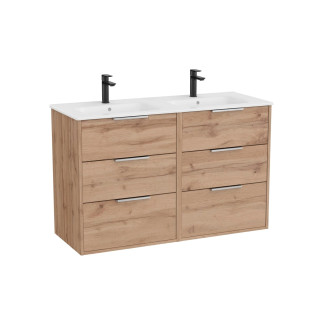 Koupelnová skříňka s dvojumyvadlem Roca Optica 120x58x45,5 cm dub OPT1203ZO