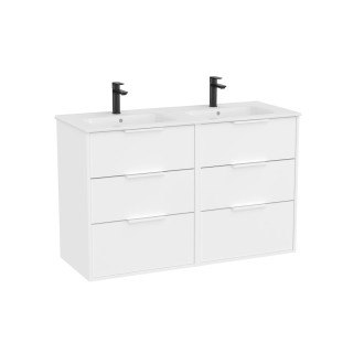 Koupelnová skříňka s dvojumyvadlem Roca Optica 120x58x45,5 cm bílá matná mat OPT1203ZBM