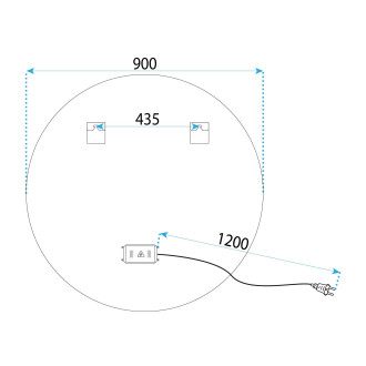Zrcadlo LED 90cm MMJ BRUSH SILVER