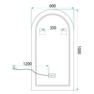 Zrcadlo LED 60x100cm DART GOLD