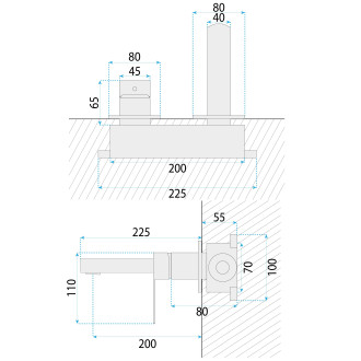 Podomítková vanová baterie REA Arlo Brush Nickel