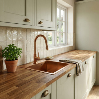 REA Ocelový dřez Leo 40 BRUSH COPPER ZLE-06016