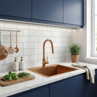 Ocelový dřez Leo 40 BRUSH COPPER