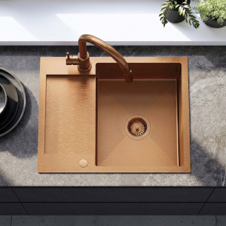 Ocelový dřez Paul BRUSH COPPER
